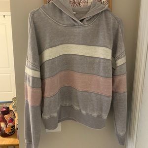 Light navy/grey and pink hoodie